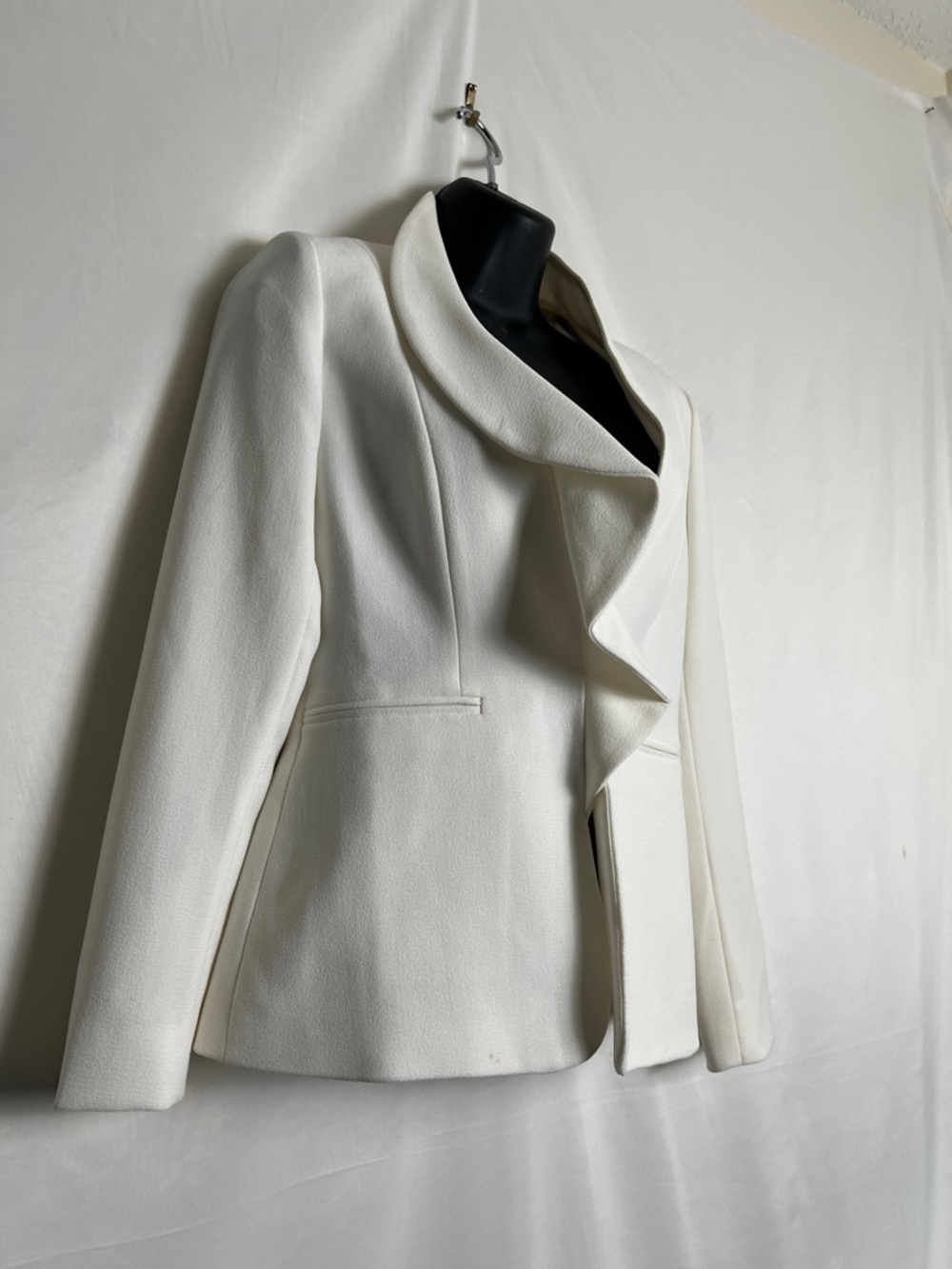 Tahari Ivory Ruffle-Front Blazer - Picture 3 of 11